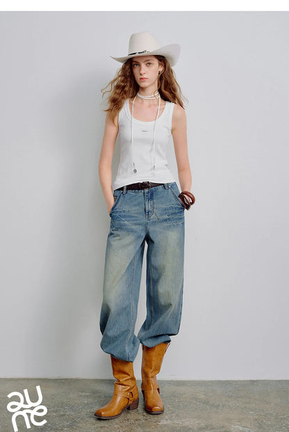 U-Neck Slim Fit Cropped High-Stretch Tank Top