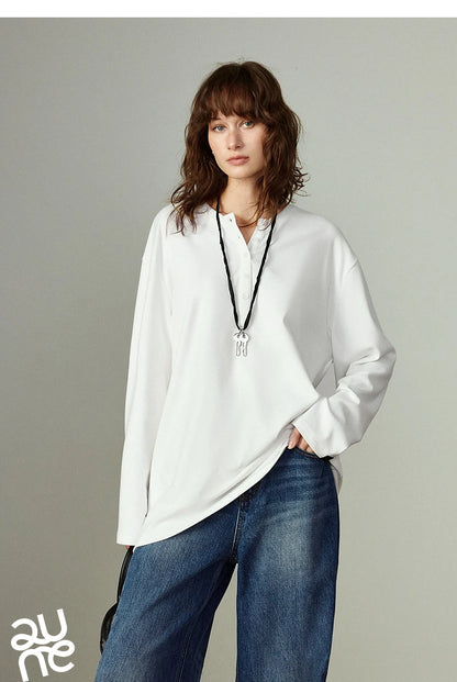 Long-sleeve Loose Minimalist Knit Top