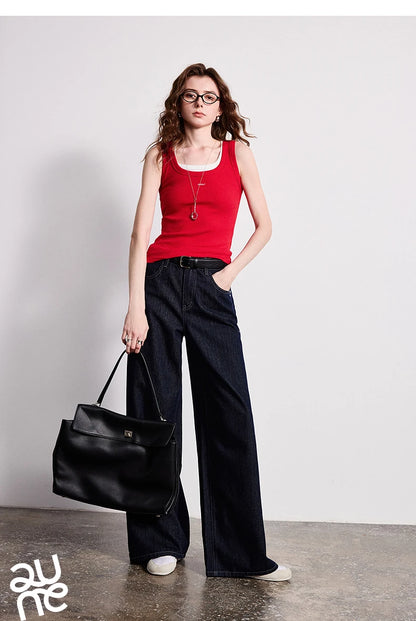 U-Neck Slim Fit Cropped High-Stretch Tank Top