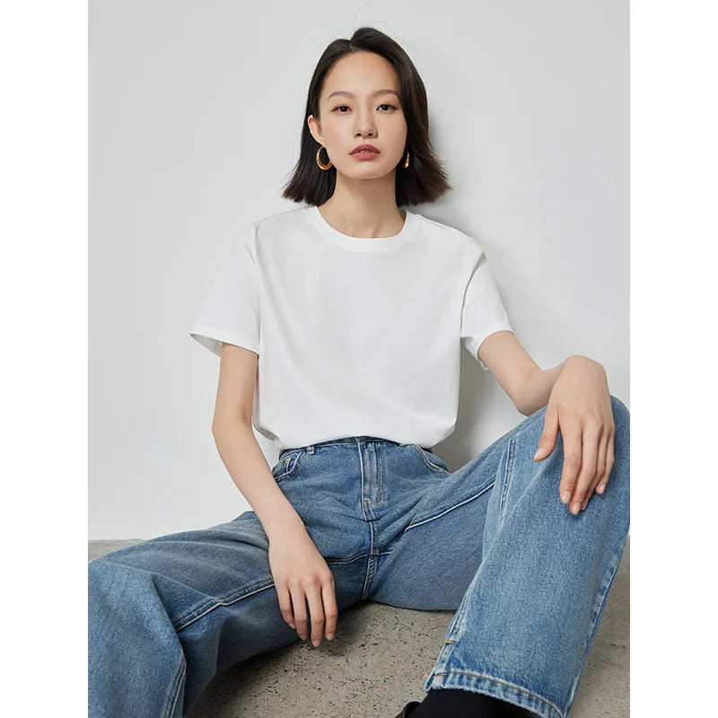 Solid Color Basic O-Neck Short Sleeve Tee