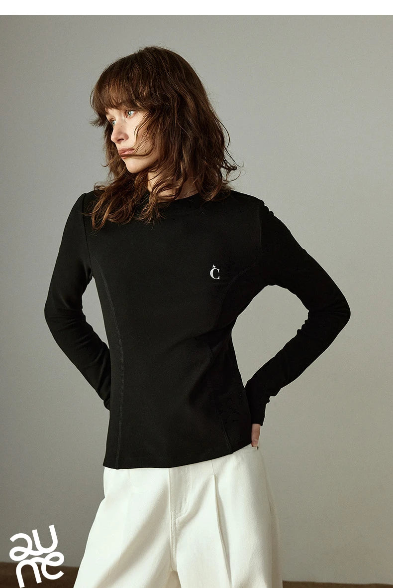 Slim Waist Split Base Layer Long Sleeve Top