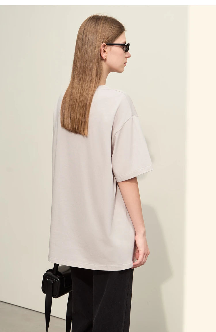Minimalist Art Print Floral Cotton T-shirt