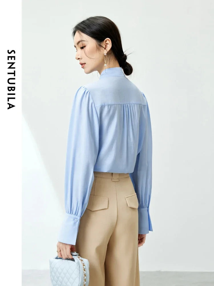 Bow Chiffon Blouse & Camisole Set