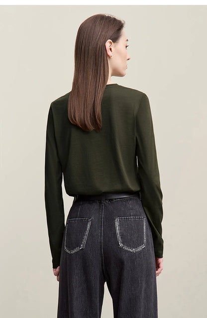 Cotton O-Neck Long Sleeve Printed Tee