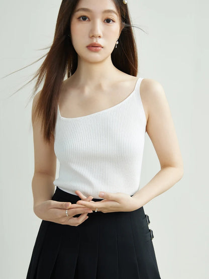 Knitted Irregular Design Camisole & Sleeveless Tops