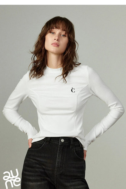 Slim Waist Split Base Layer Long Sleeve Top