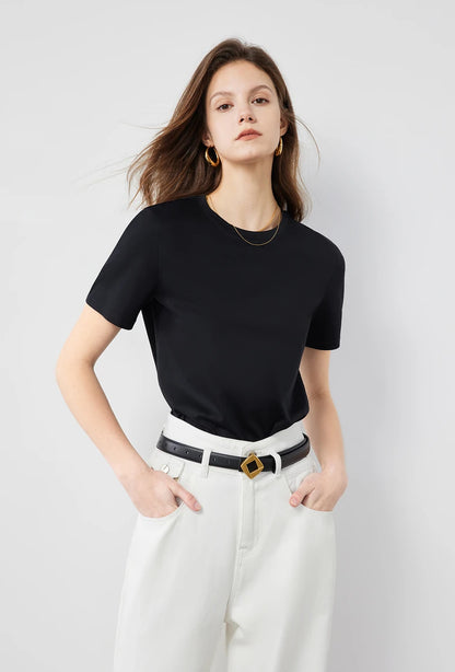 Solid Color Basic O-Neck Short Sleeve Tee