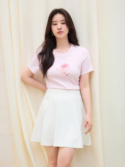Fruit Print Crystal T-Shirt & Breathable Cotton Blend