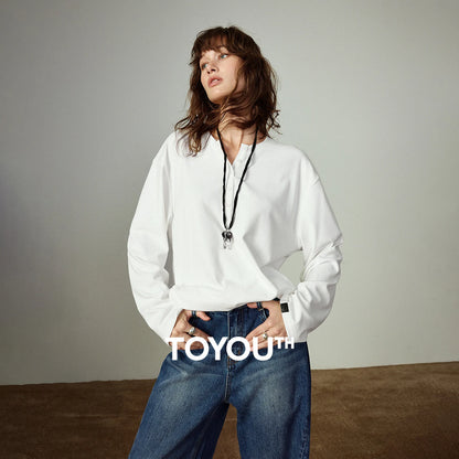 Long-sleeve Loose Minimalist Knit Top