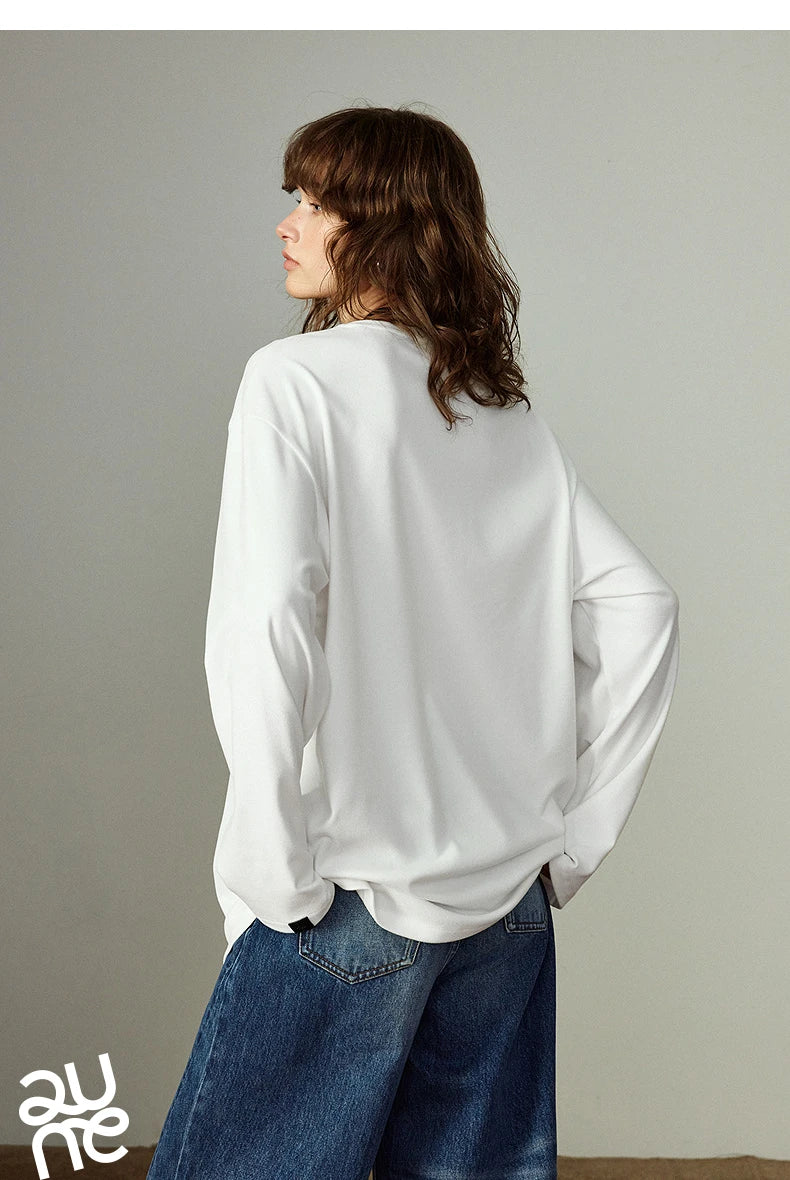Long-sleeve Loose Minimalist Knit Top