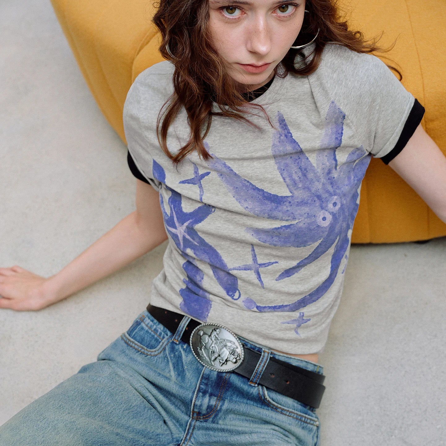 Art Print Slim-Fit Lyocell Short-Sleeve Tee