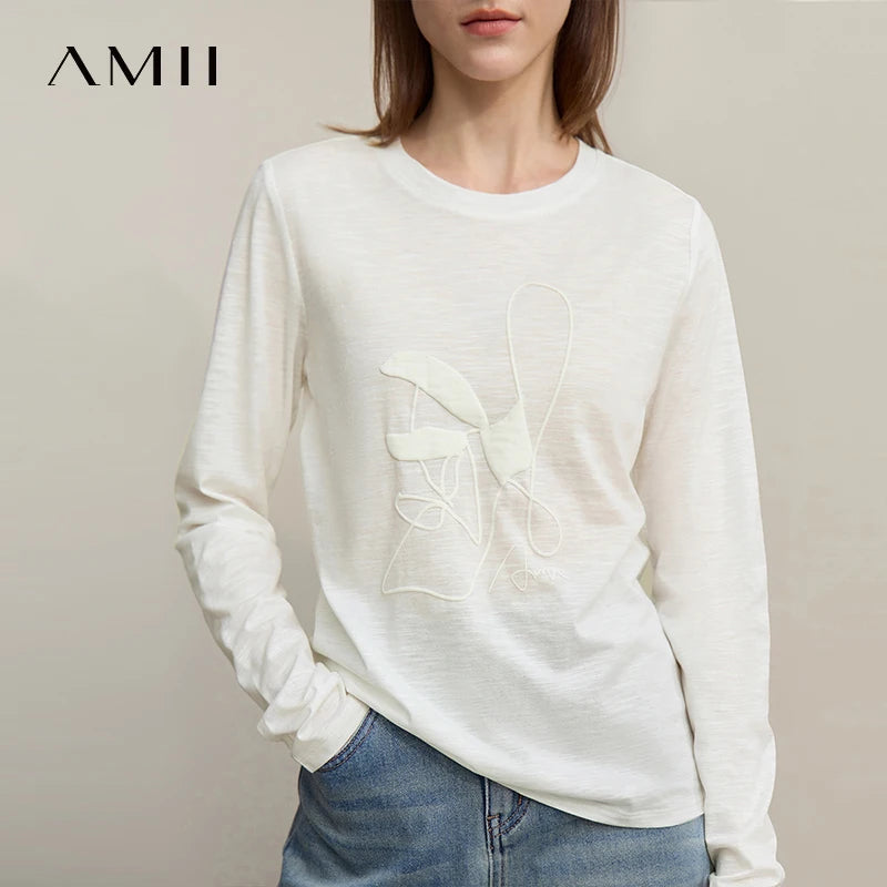 Cotton O-Neck Long Sleeve Printed Tee