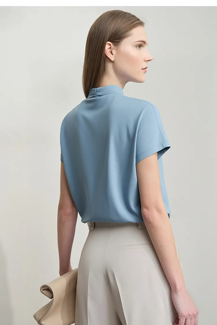 Minimalist V-Neck Short Sleeve Solid T-shirt