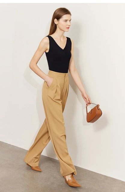 Minimalist V-Neck Knitted Tank Top