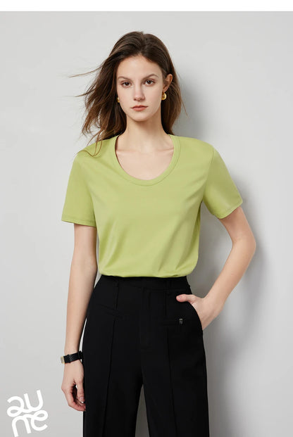 Solid Color Basic O-Neck Short Sleeve Tee