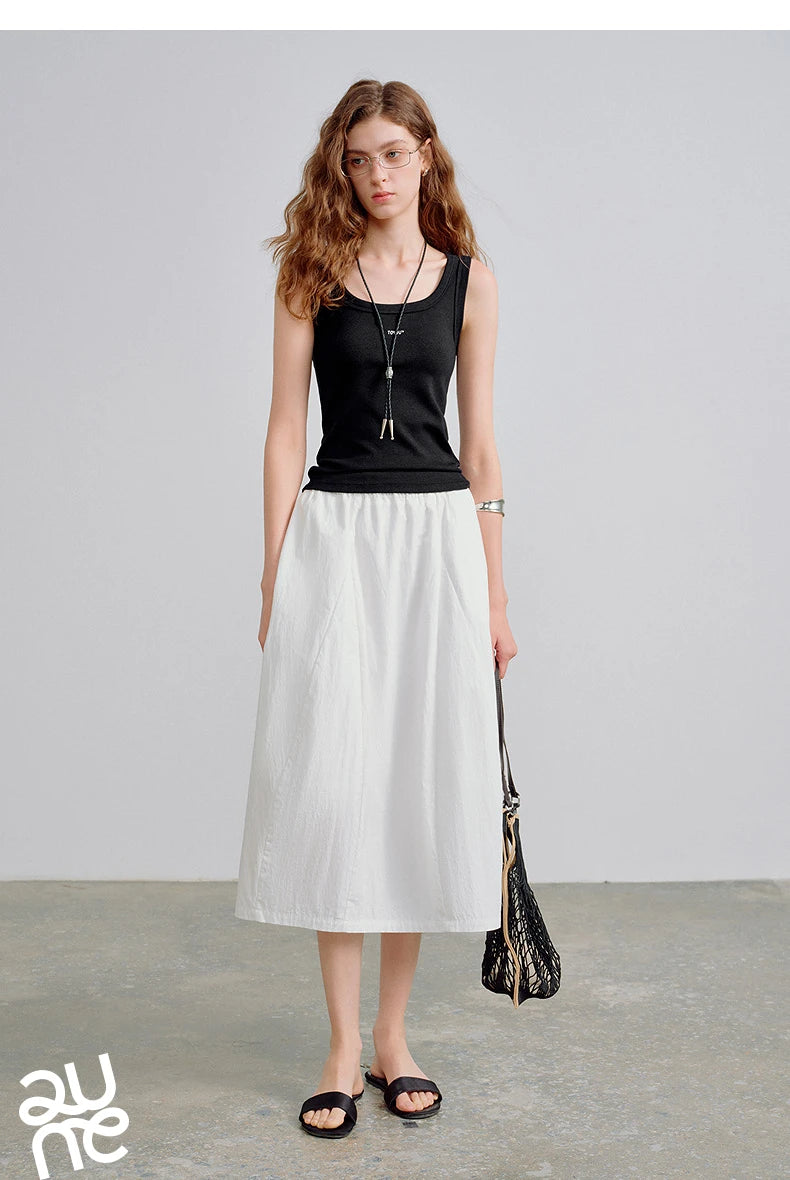 U-Neck Slim Fit Cropped High-Stretch Tank Top