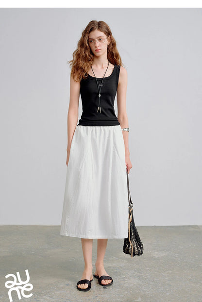 U-Neck Slim Fit Cropped High-Stretch Tank Top