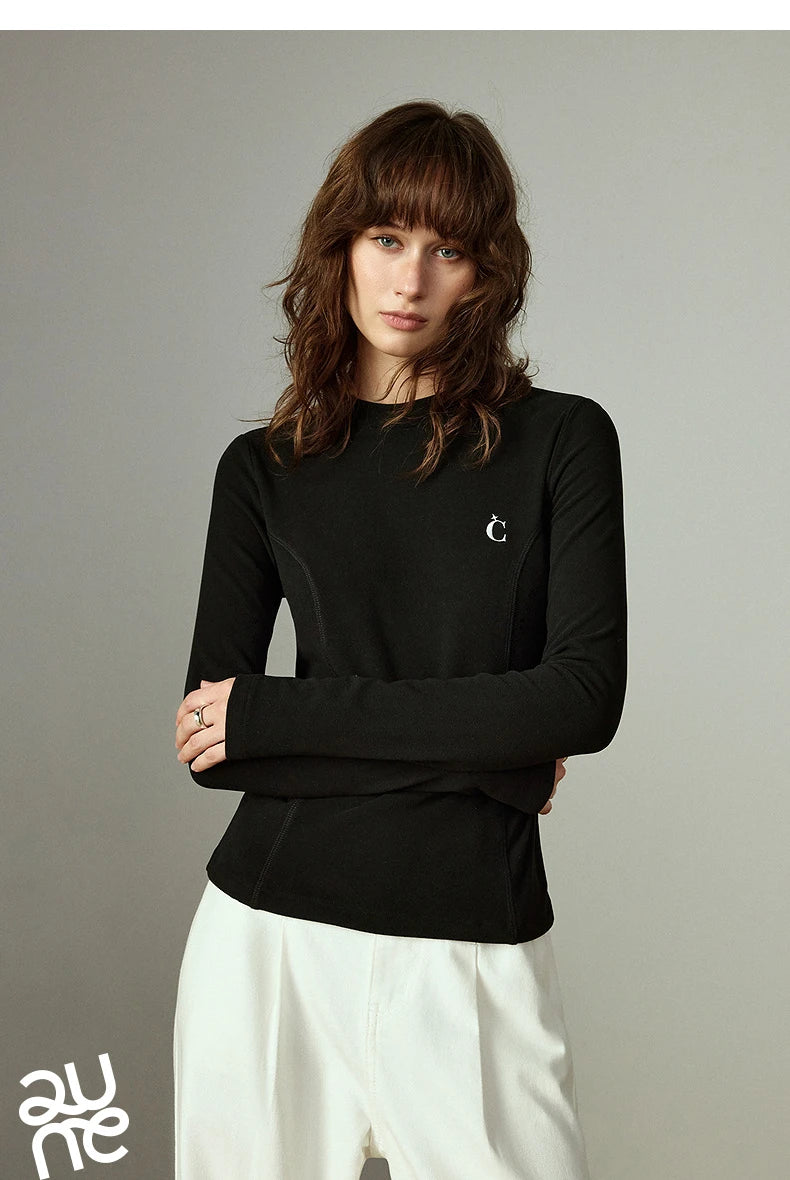Slim Waist Split Base Layer Long Sleeve Top