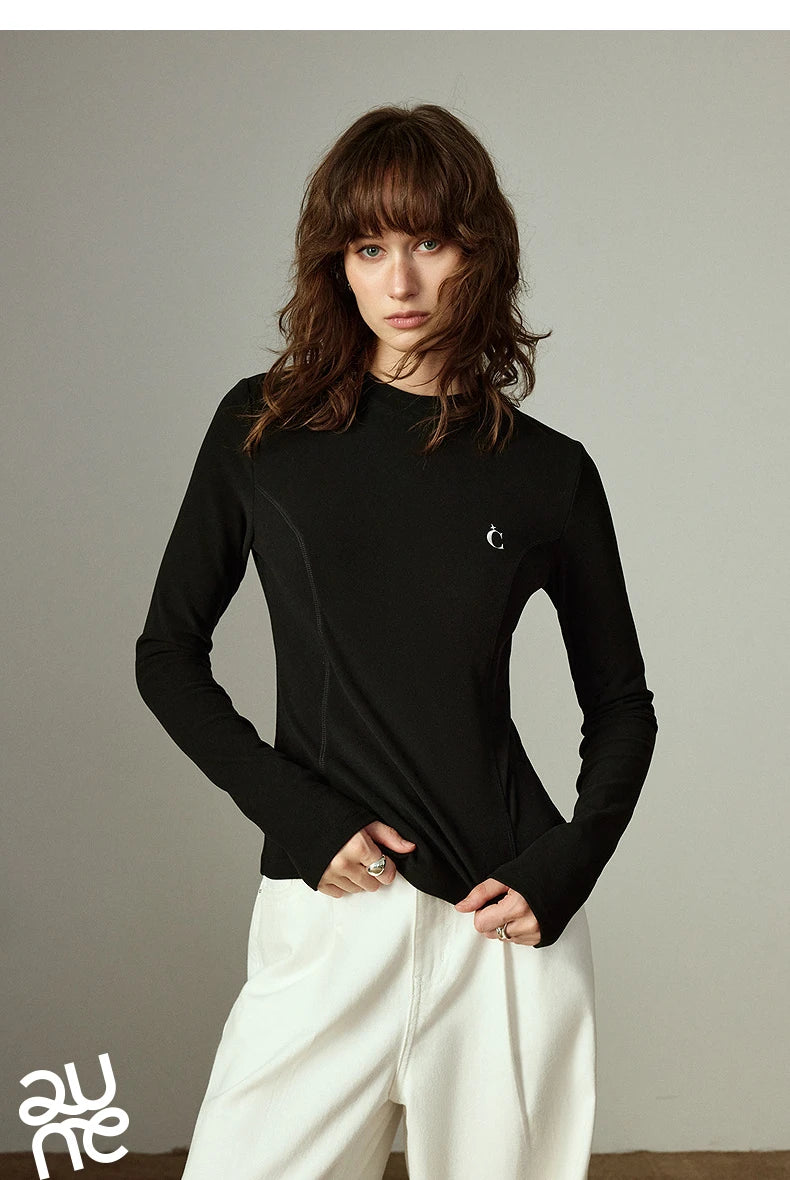 Slim Waist Split Base Layer Long Sleeve Top