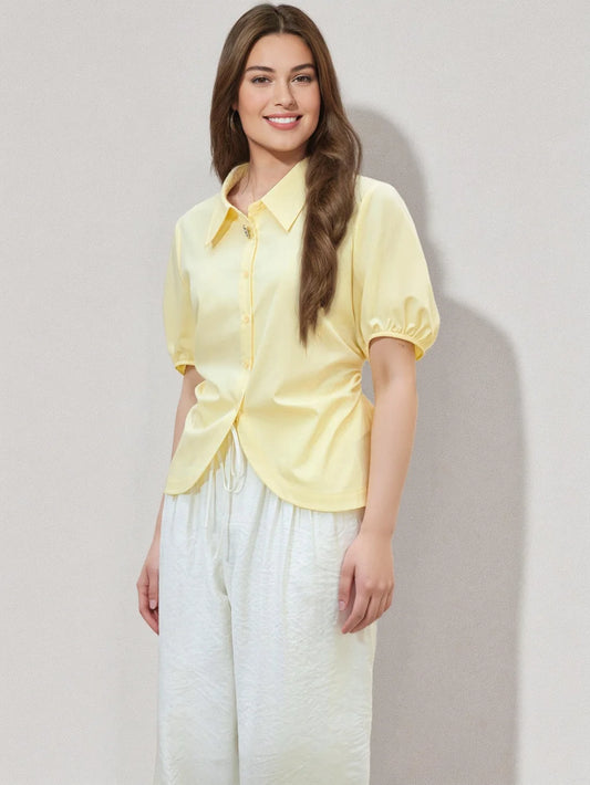 Elegant Short-sleeved Slim Casual Top