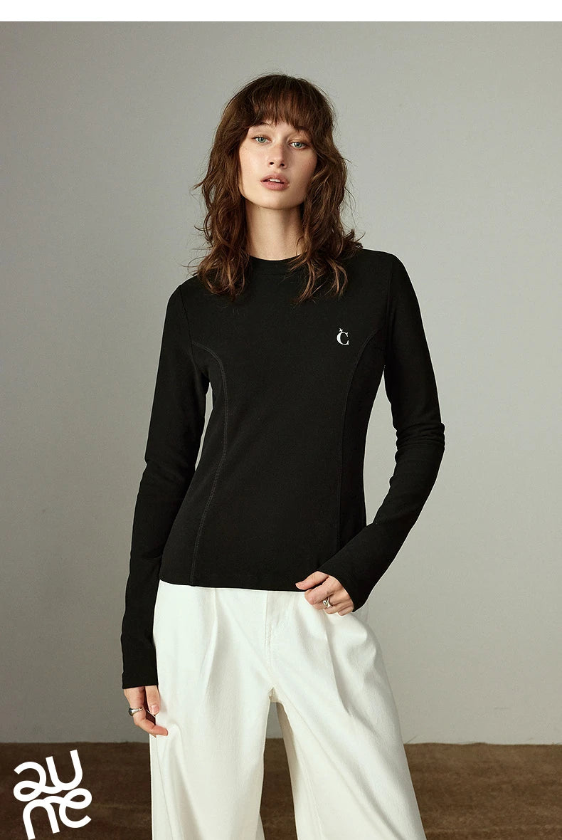Slim Waist Split Base Layer Long Sleeve Top