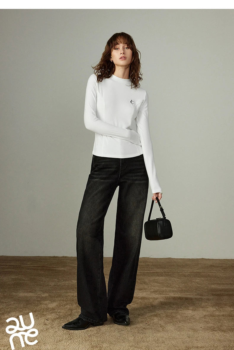 Slim Waist Split Base Layer Long Sleeve Top
