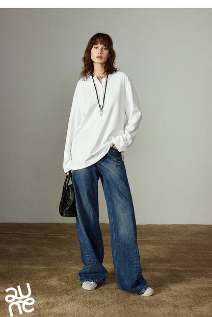 Long-sleeve Loose Minimalist Knit Top