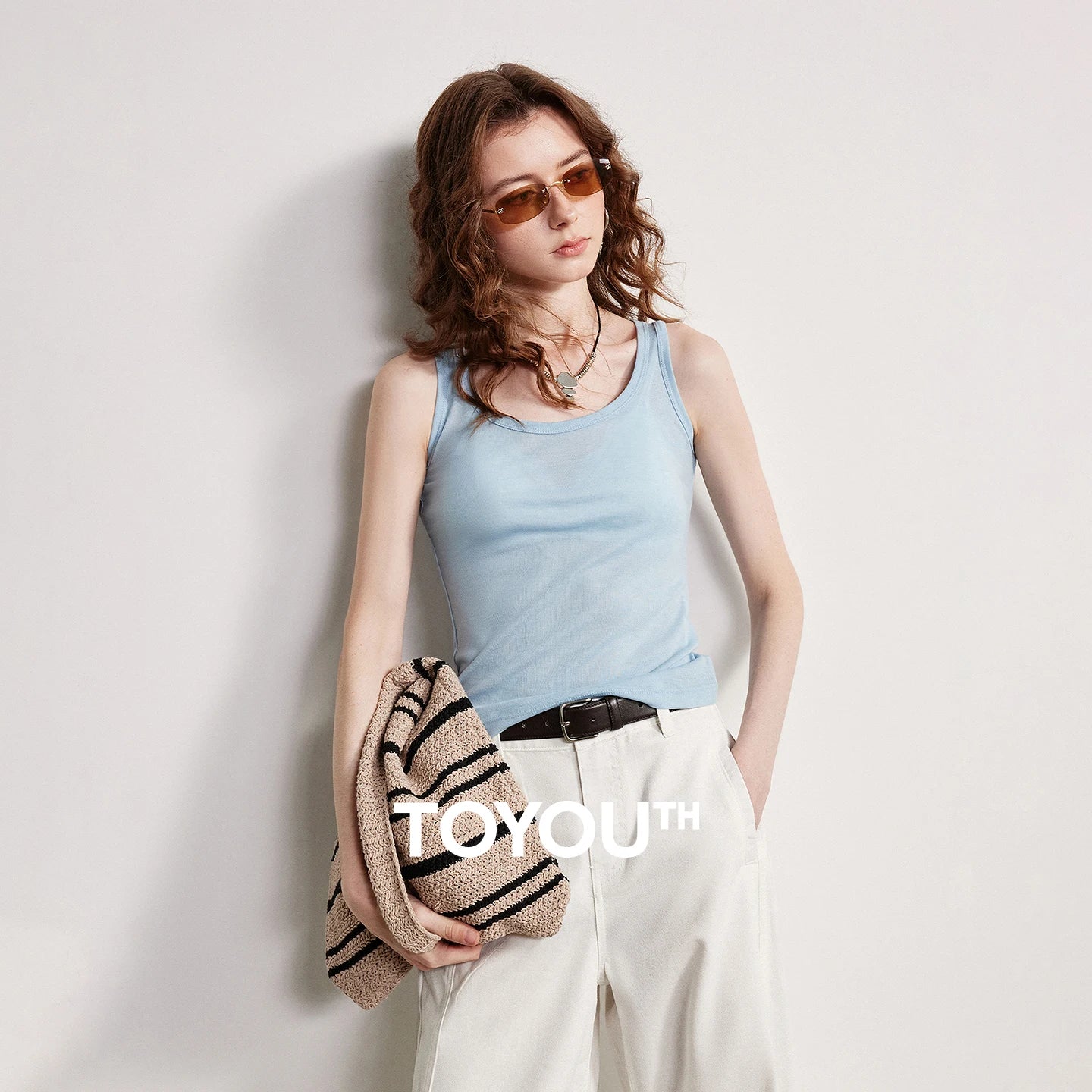 Nude-Feel Fitted Crop Wool Blend Tank