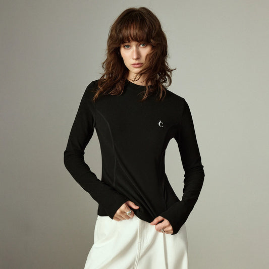 Slim Waist Split Base Layer Long Sleeve Top