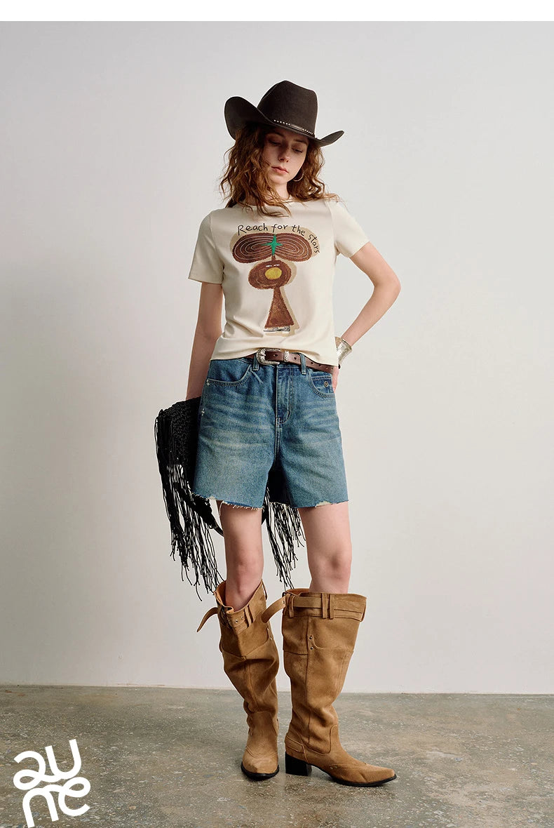 Art Print Slim-Fit Lyocell Short-Sleeve Tee