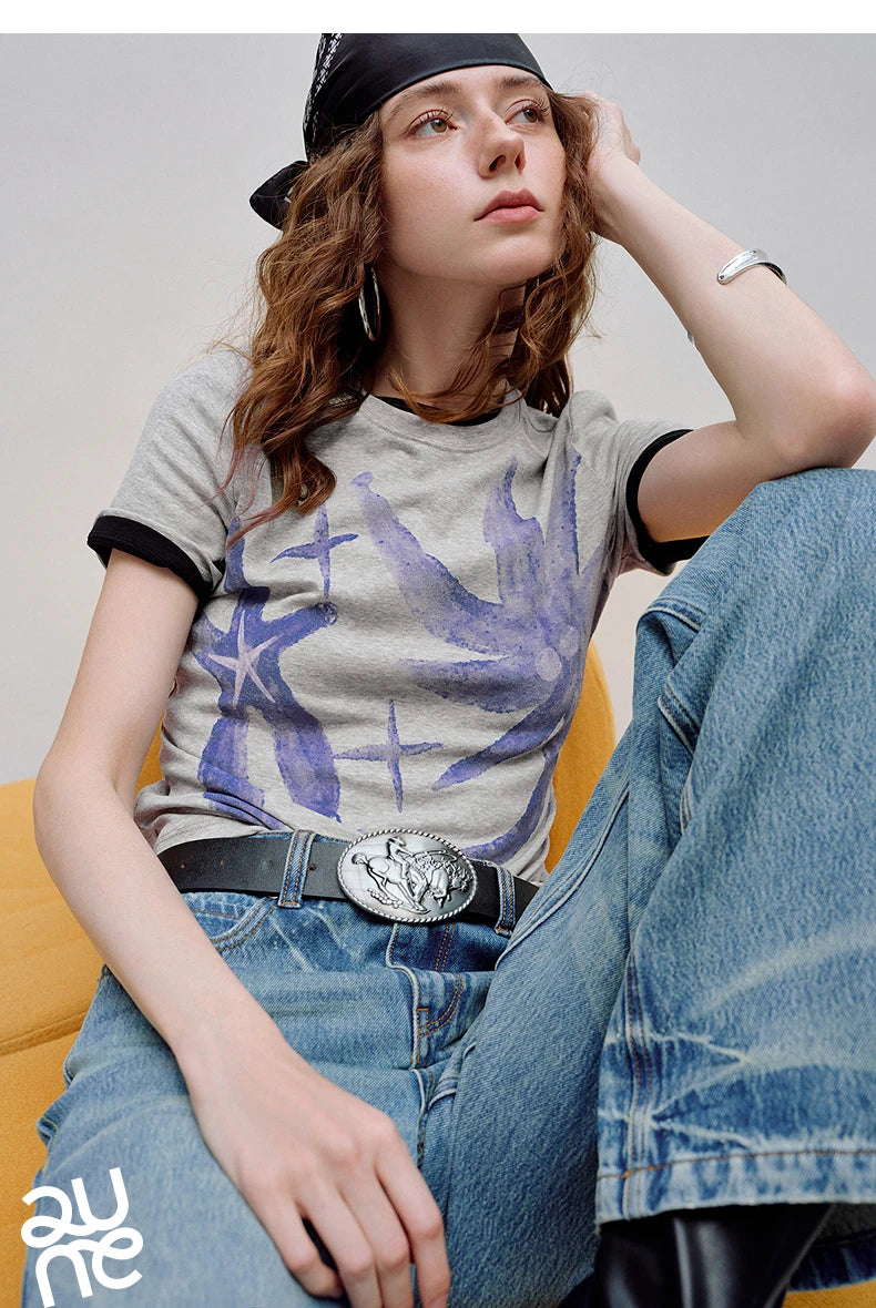 Art Print Slim-Fit Lyocell Short-Sleeve Tee