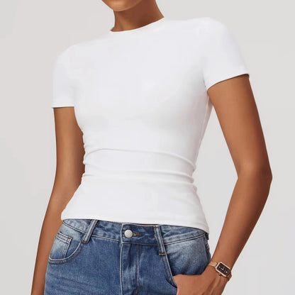Elevate your fitness fashion with the NCLAGEN Short Sleeve T-Shirt! This stylish and breathable gym wear is perfect for any workout or casual outing. Featuring a flattering round neck and fitted silhouette, it ensures comfort and freedom of movement. Made from lightweight
