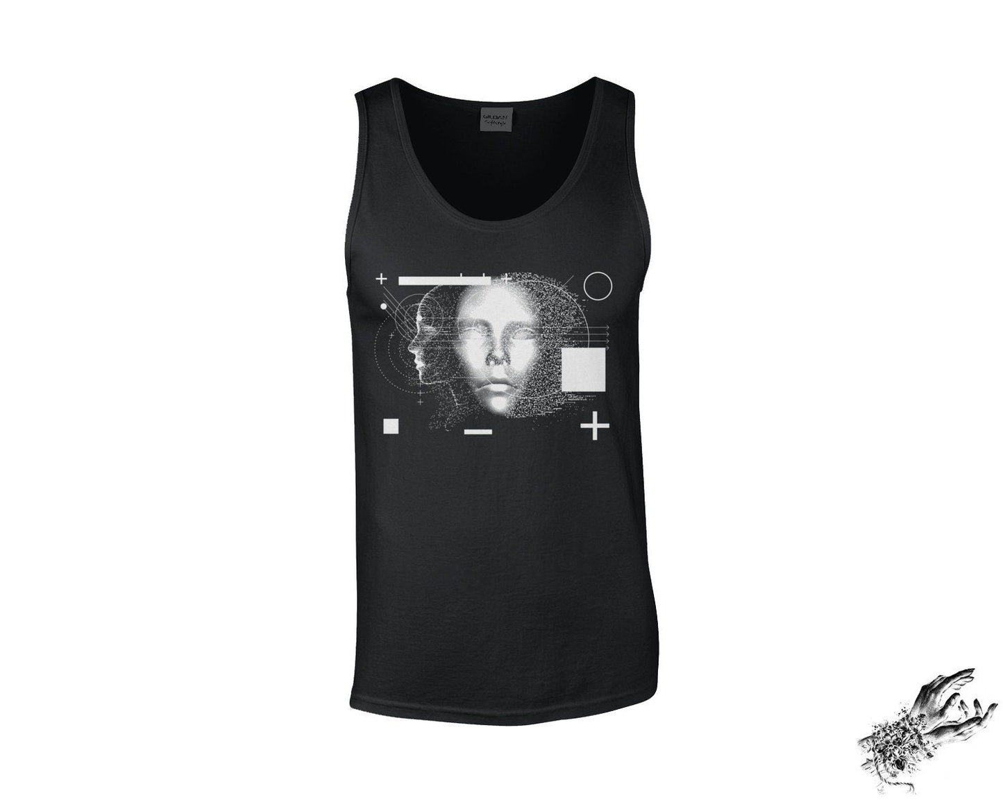 Black Cyberpunk Face Unisex Tank Top
