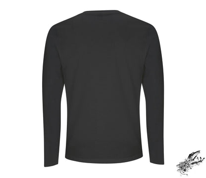 Black Baphomet and Skulls Long Sleeved Shirt